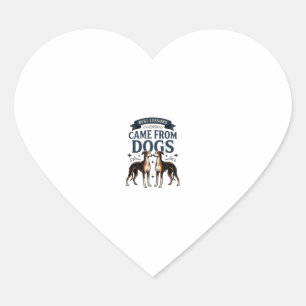 Sticker Cœur Citation Amoureux de Chien Gravure Vintage Typogra