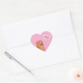 Sticker Cœur Citation de chien de dessin mignon (Enveloppe)