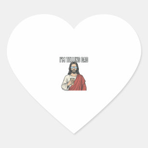Sticker Cœur Citation de papa chrétien drôle vintage