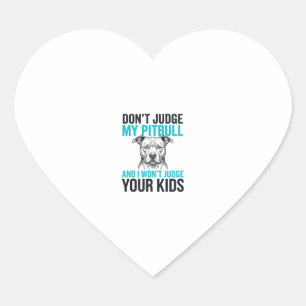 Sticker Cœur Citation drôle de Pitbull Gravure vintage Design d