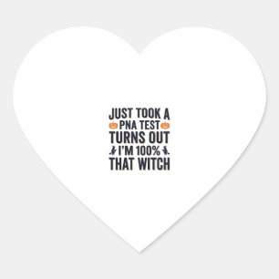 Sticker Cœur Citation drôle de sorcière pour test de Halloween