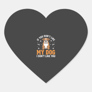 Sticker Cœur Citation drôle Mon chien Bouledogue