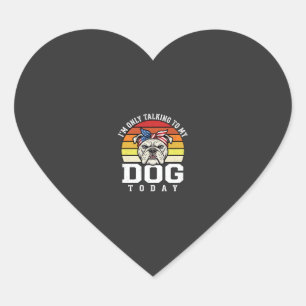 Sticker Cœur Citation Rétro pour Amoureux de Bulldog Drôle