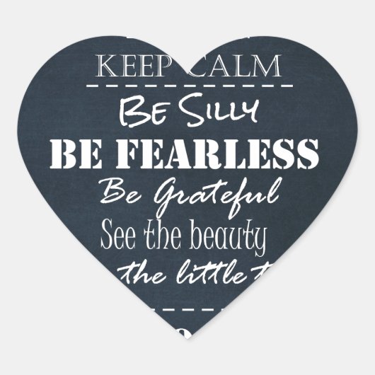 Sticker Cœur Citations d'attitude positive (Devant)