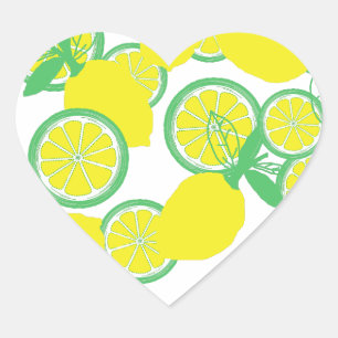 Sticker Cœur Citrons Chanceux Funky Bio