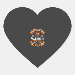 Sticker Cœur Citrouille d'Halloween tombant amoureuse