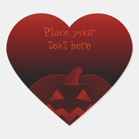 Sticker Cœur Citrouille Halloween 002 (Devant)