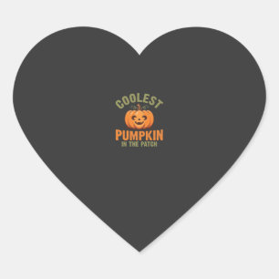 Sticker Cœur Citrouille la plus cool du patch Design Halloween