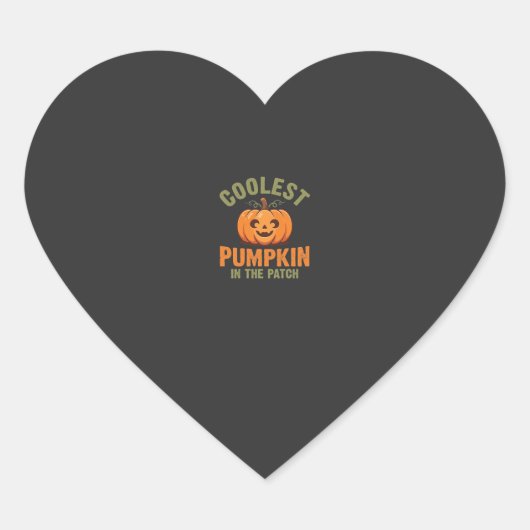 Sticker Cœur Citrouille la plus cool du patch Design Halloween (Devant)
