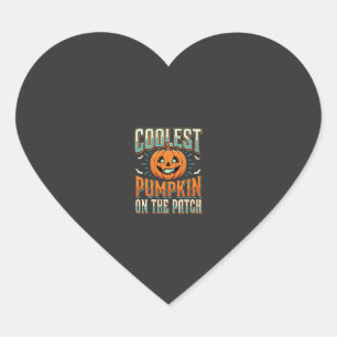 Sticker Cœur Citrouille la plus cool sur le patch Design Hallow