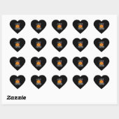 Sticker Cœur Citrouille le plus froid dans le Patch Halloween T (Feuille)