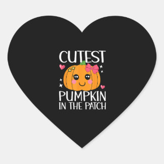 Sticker Cœur Citrouille le plus froid dans le Patch Halloween T