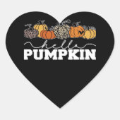 Sticker Cœur Citrouille Leopard Automne Femmes Mignonne Automne (Devant)