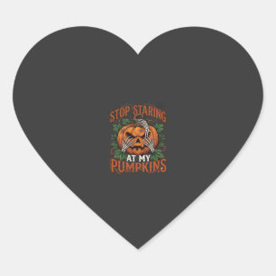 Sticker Cœur Citrouilles qui arrêtent de fixer Halloween Mains