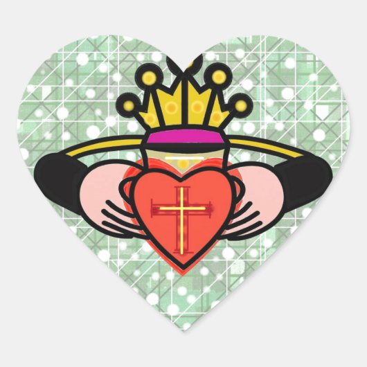 Sticker Cœur Claddagh. (Devant)