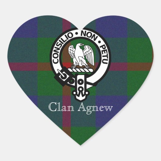 Sticker Cœur Clan Agnew Tartan Crest (Devant)