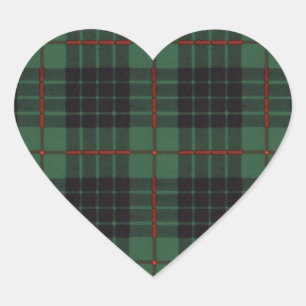 Sticker Cœur Clan d'argile tartan écossais plaid