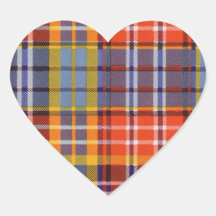 Sticker Cœur Clan Ogilvie Plaid Scottish tartan