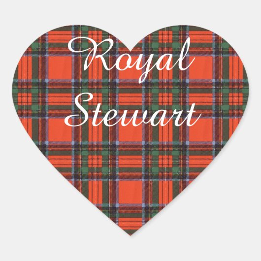 Sticker Cœur Clan Royal Stewart Plaid Scottish tartan (Devant)