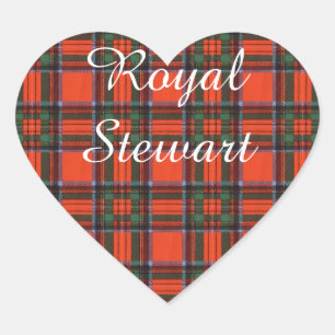 Sticker Cœur Clan Royal Stewart Plaid Scottish tartan