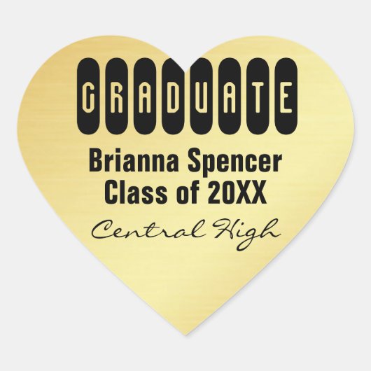 Sticker Cœur Classe d'or du sceau d'enveloppe cardiaque 2018 (Devant)