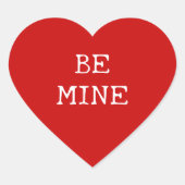 Sticker Cœur Classic Be Mine Red Valetines Day (Devant)