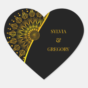 Sticker Cœur Classique mandala classique élégant mariage de lux