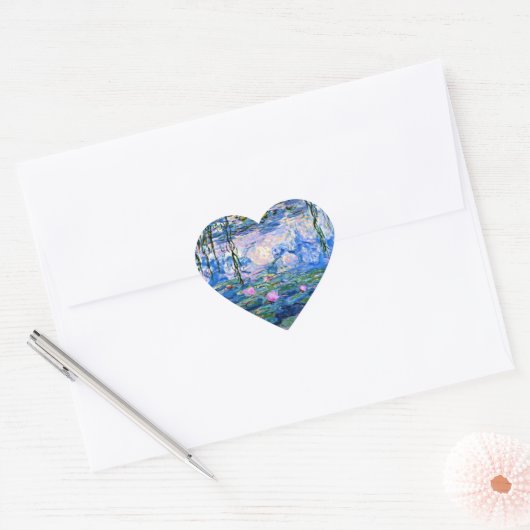 Sticker Cœur Claude Monet - Water Lilies, 1919, (Enveloppe)