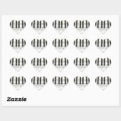 Sticker Cœur Clavier de piano et notes musicales (Feuille)