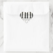 Sticker Cœur Clavier de piano et notes musicales (Sac)