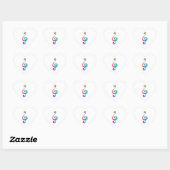 Sticker Cœur Clé arc-en-ciel (Feuille)