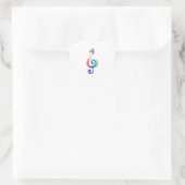 Sticker Cœur Clé arc-en-ciel (Sac)