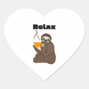 Sticker Cœur Clever Relax Sloth Premium