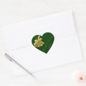 Sticker Cœur "Cloches Mariages" - Vert foncé [a] (Enveloppe)