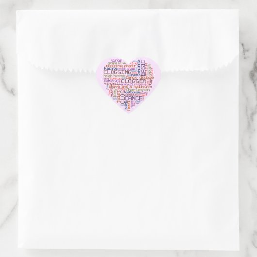 Sticker Cœur Clogger Clogging Word Art (Sac)