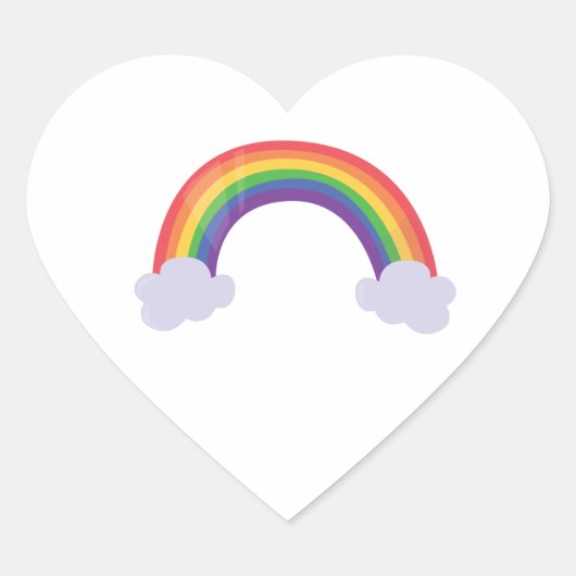 Sticker Cœur Cloud arc-en-ciel (Devant)