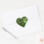Sticker Cœur Clovers celtique Vert et blanc Amour irlandais (Enveloppe)