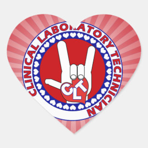 Sticker Cœur CLT CLINICAL LAB TECH ASL iLOVE LOGO