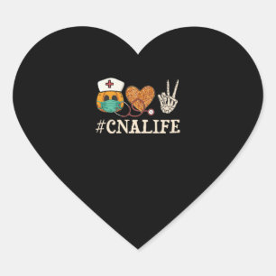 Sticker Cœur CNAlife Peace Love CNA Halloween Nurse Citrouille