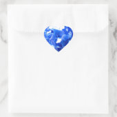 Sticker Cœur Cobalt bleu floral élégant bleu hydrangées (Sac)