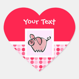 Sticker Cœur Cochon mignon
