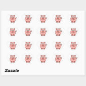 Sticker Cœur Cochon rose (Feuille)