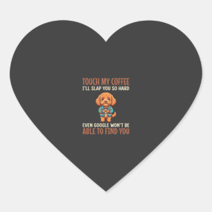 Sticker Cœur Cockapoo Amoureux de Café Drôle