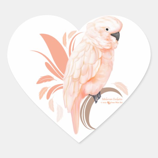 Sticker Cœur Cockatoo Moluccan (Devant)