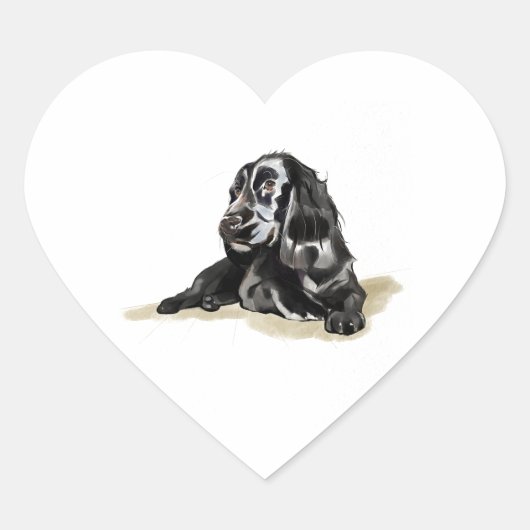 Sticker Cœur Cocker Spaniel Dog Lover Gift (Devant)