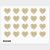 Sticker Cœur Cocoa and Cream Damask (Feuille)