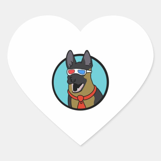 Sticker Cœur CoD German Shepherd Je n’ai aucune idée de ce que (Devant)