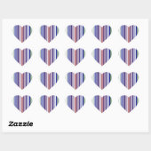 Sticker Cœur Code barre double arc-en-ciel (Feuille)