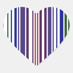 Sticker Cœur Code barre double arc-en-ciel