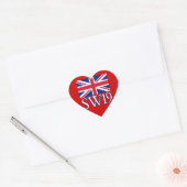 Sticker Cœur Code postal Londres SW19 avec Union Jack (Enveloppe)